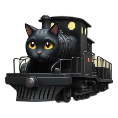 Train heartnet black cat sticker