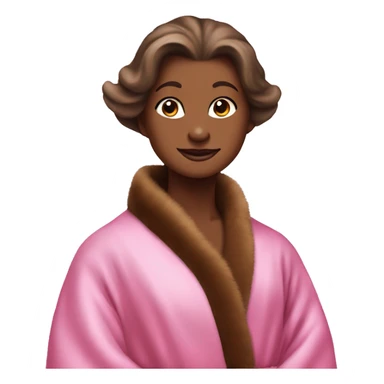 sophisticated brown mink in a pink silk robe sticker