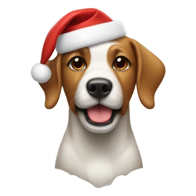 Dog with christmas hat sticker