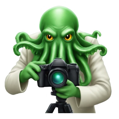 Cthulhu behind camera sticker