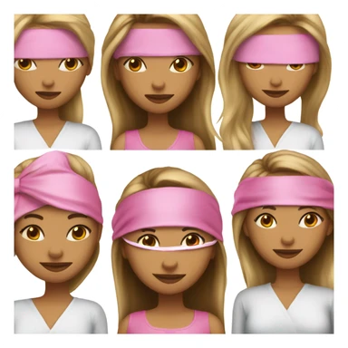 Medium skin girl  long straight hair Pink satin sleep mask sticker