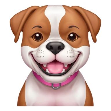 Happy All White boxer with large pink jowls  sticker