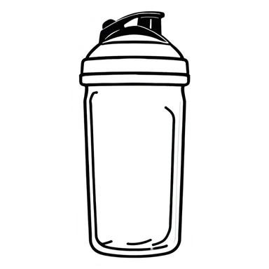 protein shaker bottle, cartoonish sticker style sticker
