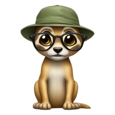 Suricate avec casquette et lunette sticker