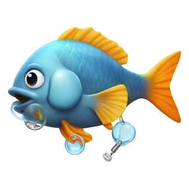 fish with a pacifier in it’s mouth sticker