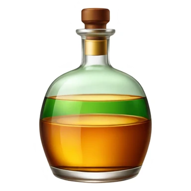 Bottle of rum glass green sticker