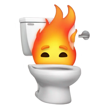 Fire breathing toilet sticker