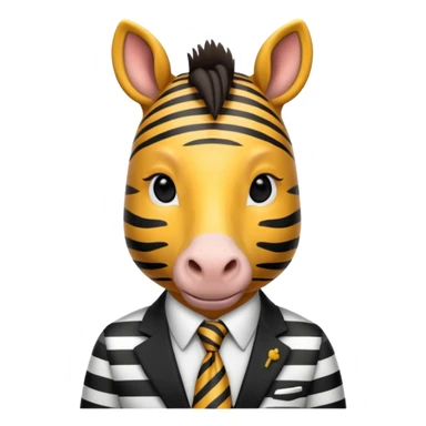 zebra with tie sticker
