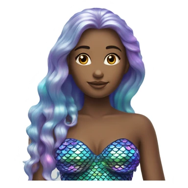 mermaid, model, magical, iridescent, mystical, shiny, holographic, highlights, scales  sticker