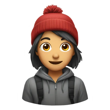 student with a toque sticker