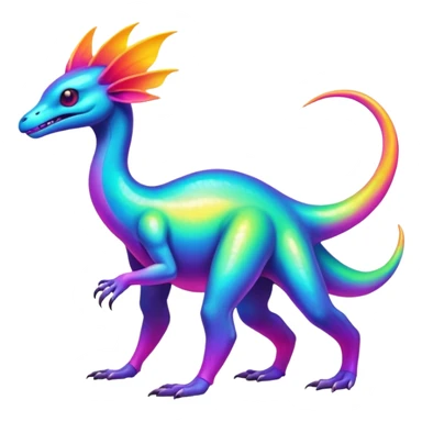 An exotic neon colorful unique bizarre eccentric Fakémon-creature (full body) sticker