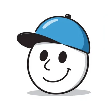 smiling emoji with blue cap sticker