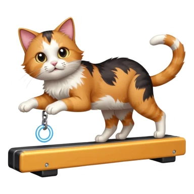 tumbling cat on a balance beam that is actually a carrier network switch sticker