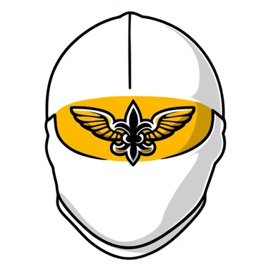 Louisiana themed ski mask with New Orleans Saints black and gold colors sticker