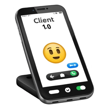 celular con llamada que diga "cliente 10" sticker