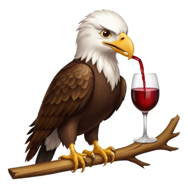 Eagle bird mom drinking wine sticker