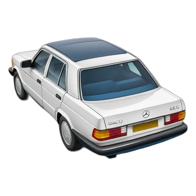 Mercedes w126 300se white from year 1987 the sacco panels are grey and the interior is blue sticker