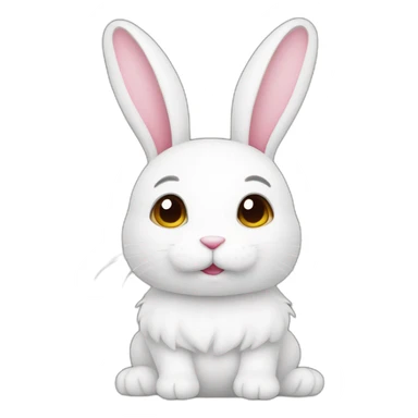 white rabbit cute stuffed sticker
