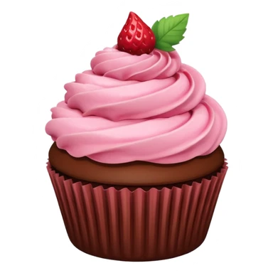 cupcake de morango com chocolate em cima sticker