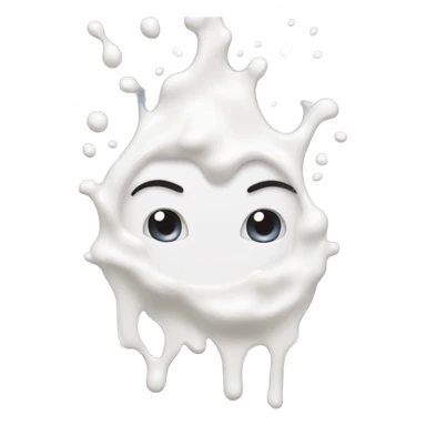 Face covered in milk liquid sticker