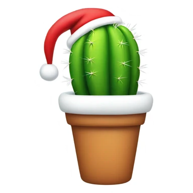 Rainbow cactus with Santa hat sticker