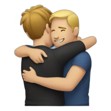 Men hug sticker