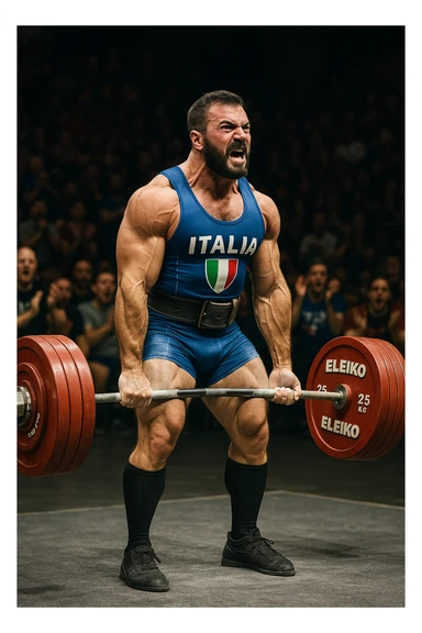 Powerlifter in gara che fa record grazie alla sua "PCT" in italiano sticker