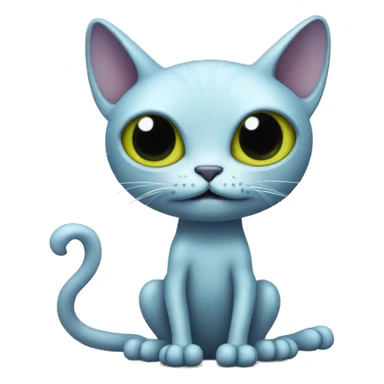 Alien cat with 6 limbs sticker