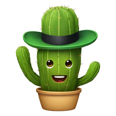 cactus with top hat sticker