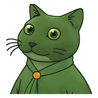 A cat in a gown sticker
