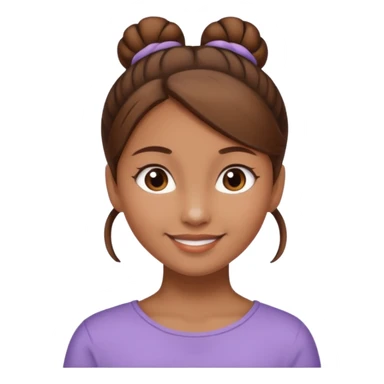 Girl with light brow skin and brown hair in bun sticker