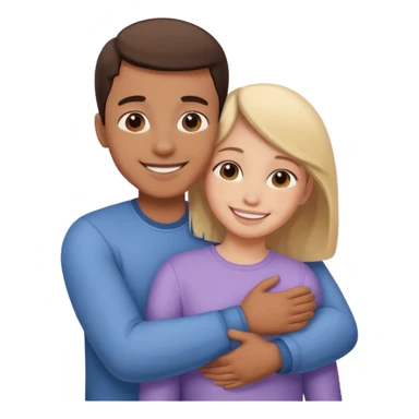 Texte ´Gros câlin’, en dessous un homme fait un câlin à sa sœur.  sticker