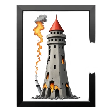 Uçak çarpan kule sticker