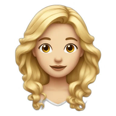 Fille avec des cheveux blonds et à une natte sticker