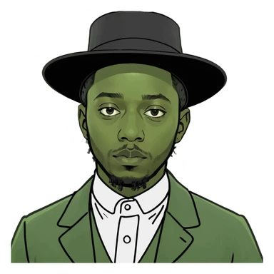 kendrick lamar as an amish man sticker