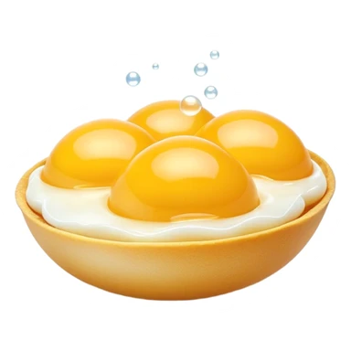 3D rendered traditional Hong Kong 鸡蛋仔 (egg puffs) fresh from mold with steam, distinctive egg-shaped bubbles, vibrant golden yellow, hyper-realistic texture, glossy surface, detailed bubbles sticker