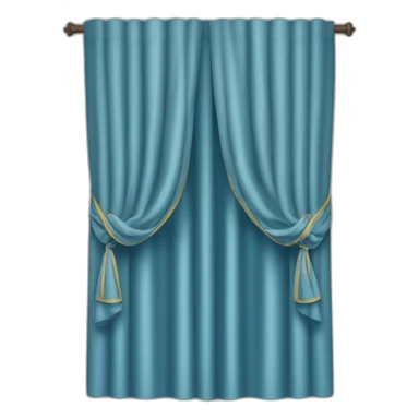 unopened blue curtains tied with a band in the middle sticker