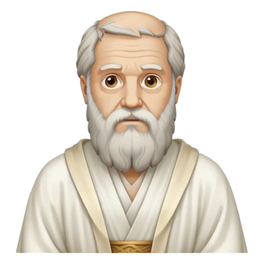 Plato with beard and classical robe inspired by Raffaello's School of Athens sticker