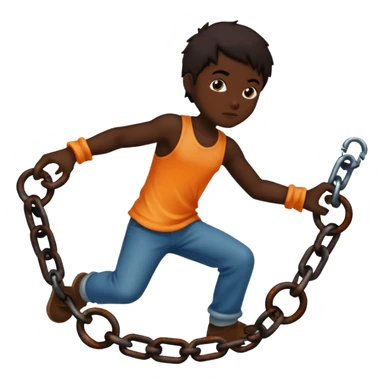 silhouette breaking free from chains sticker