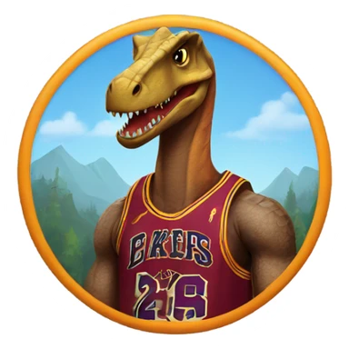 Dinosaur wearing LeBron jersey sticker