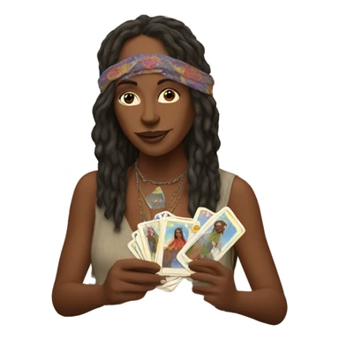 Hippie Karen with tarot cards sticker