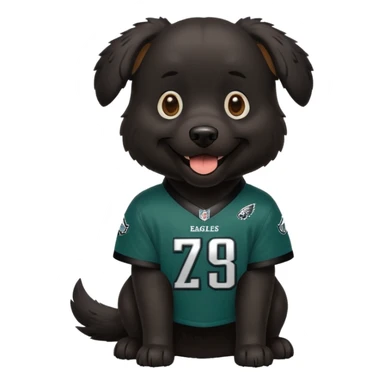 Chunky Black dog wear Philadelphia eagles  sticker