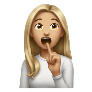 girl biting her finger in a nervously flirty way sticker