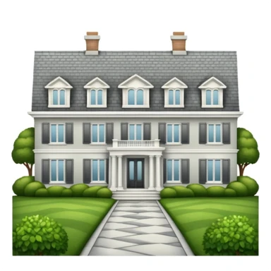 emoji de mansão clássica dos Hamptons, detalhes sofisticados, atmosfera de riqueza, vibe old money sticker