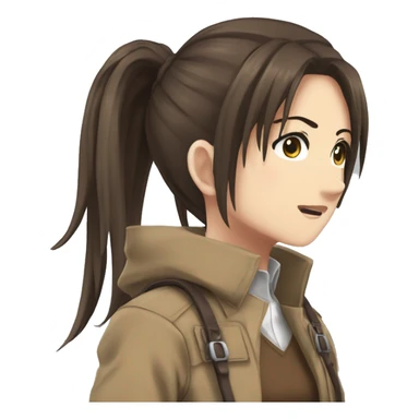 Sasha Braus brown hair hair in a ponytail anime attack on titan sticker