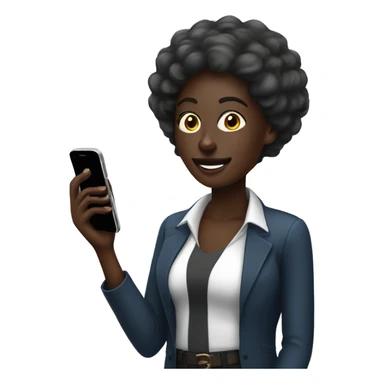dark skinned woman onmobile phone call. enjoying the process sticker