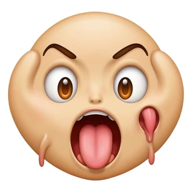 Emoji choking themselves with tounge out sticker