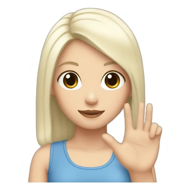 white girl with black hair make peace with onehand sticker