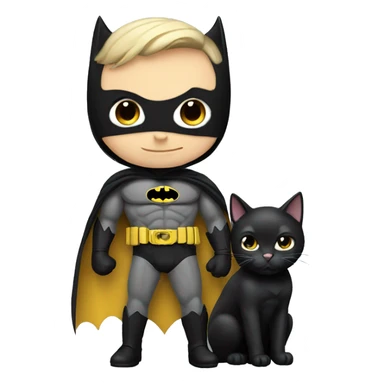 Batman with a kitty sticker