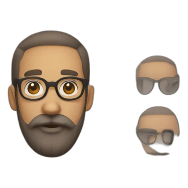 spects beard round shape man sticker